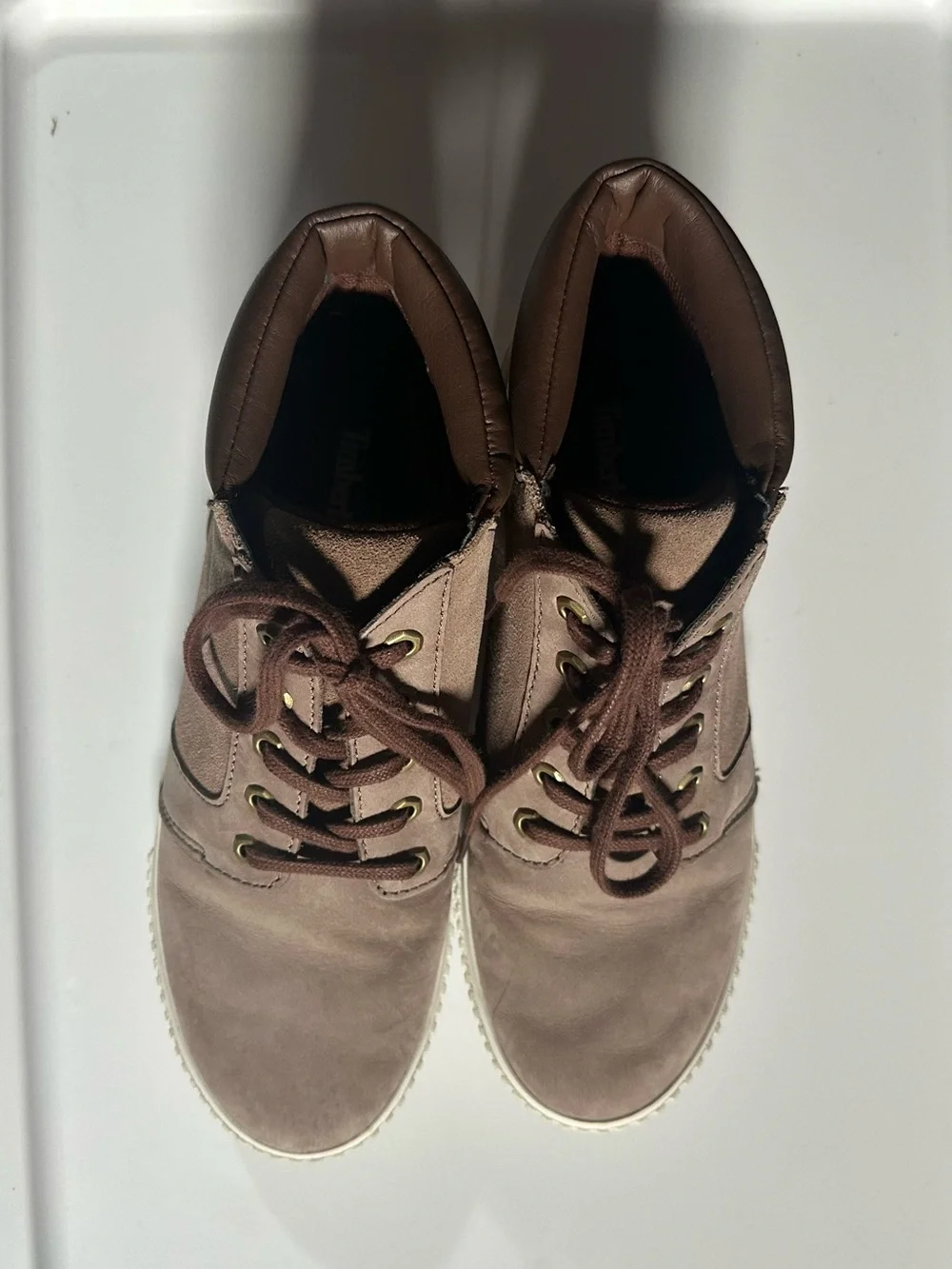 Timberland women’s Brown Lace-Up Skyla Bay Taupe Chukka sneaker Boots‎